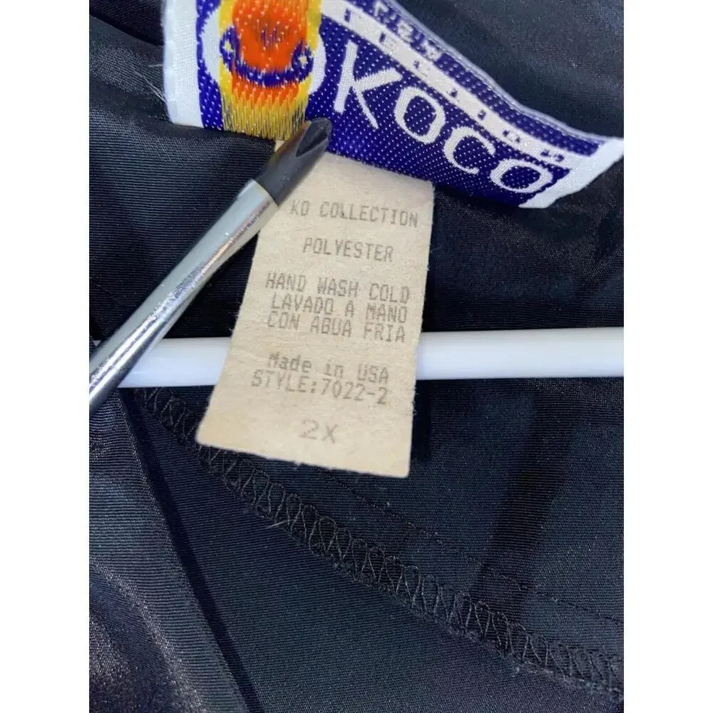 'KOCO' WELL KNOW ! WOMEN 100% Polyester Black DRESS BIG SIZE MADE IN USA Church - Picture 3 of 11